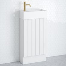Lottie V-Groove 480mm Freestanding Small Space Vanity with Ceramic Countertop